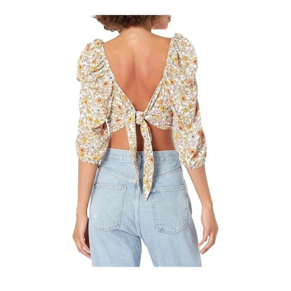 Maaji Colombian Floral Crop‎ Top Blouse | Size: Large - Picture 2 of 13